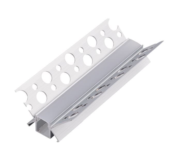 Profil led colt interior aluminiu incastrat gips-carton 2m