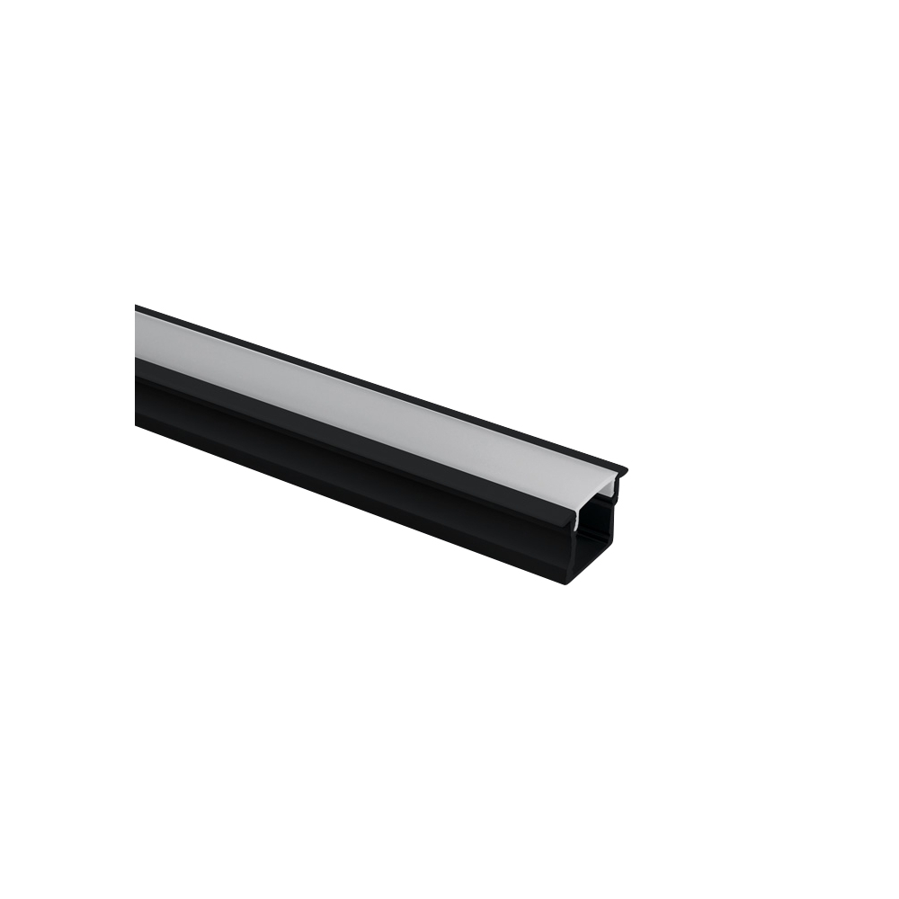 Profil &icirc;ncastrat 7904R/B cu PC capac opal 2m negru