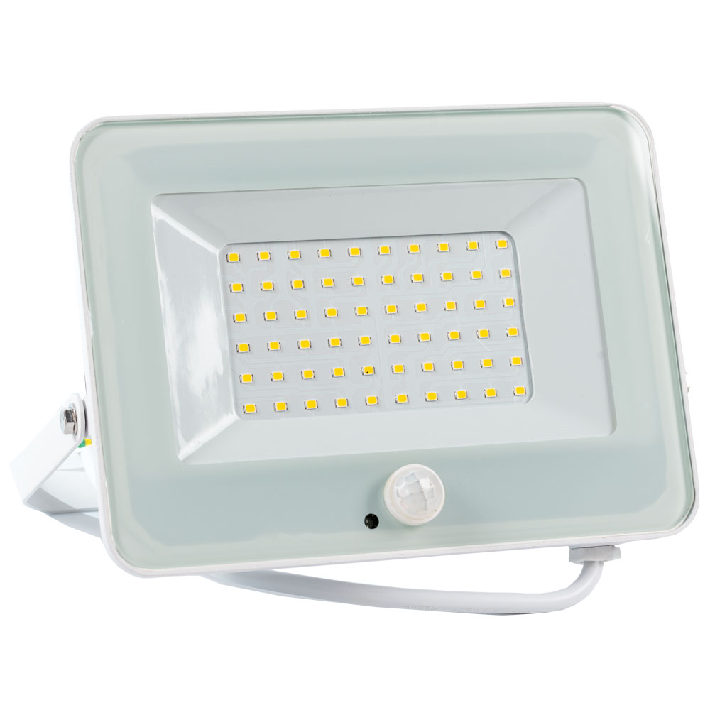 PROIECTOR LED VEGA SLIM ALB CU SENZOR 50W 4000K