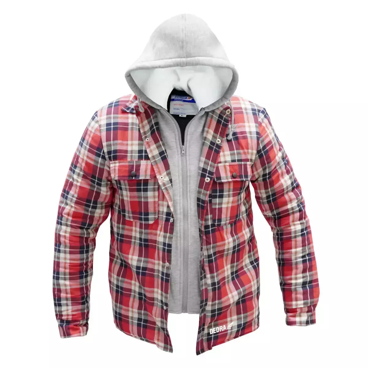 Pulover căptusit din flanelă cu glugă, mărime xxxl