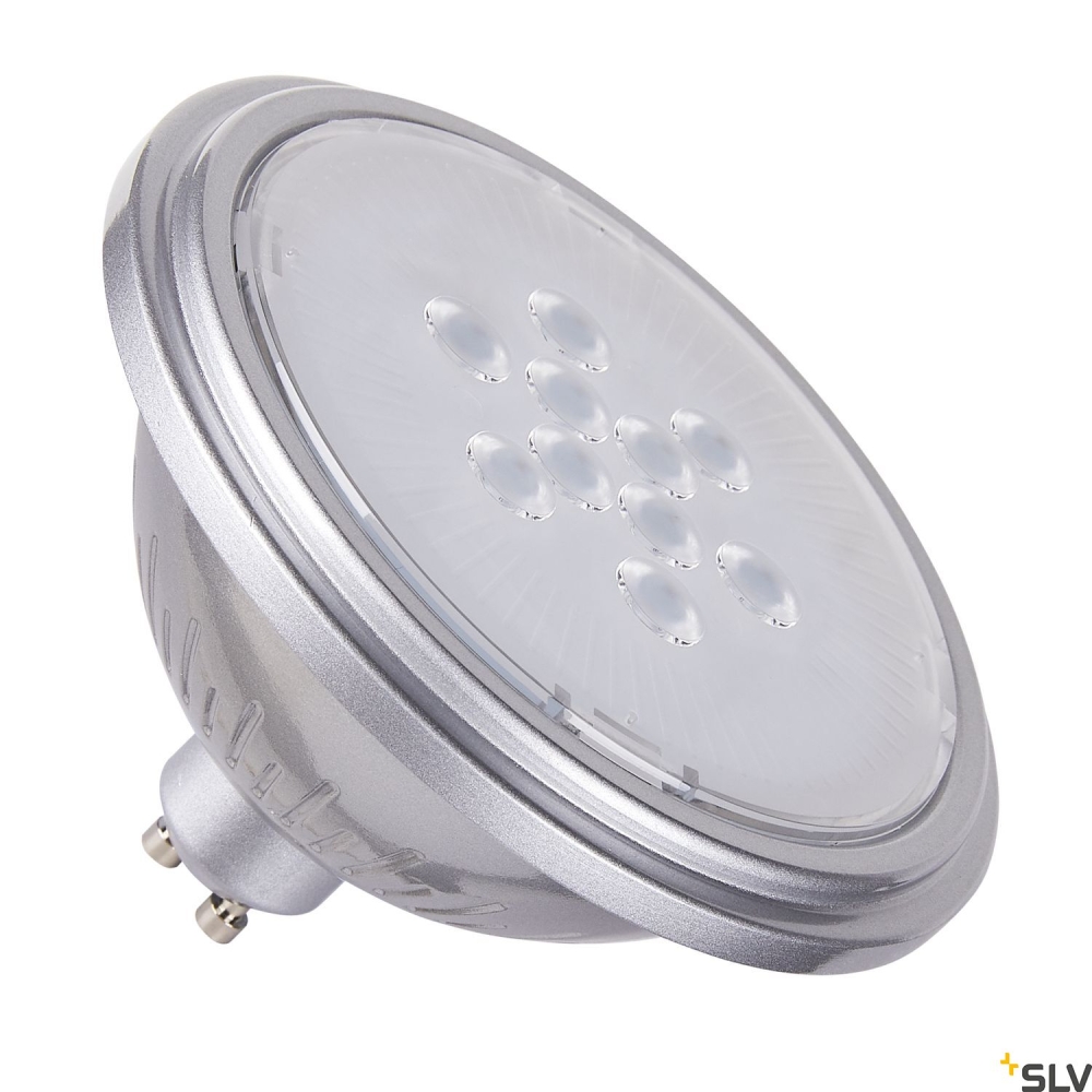 QPAR111 GU10, LED lamp argintiu 7W 2700K CRI90 25&deg;