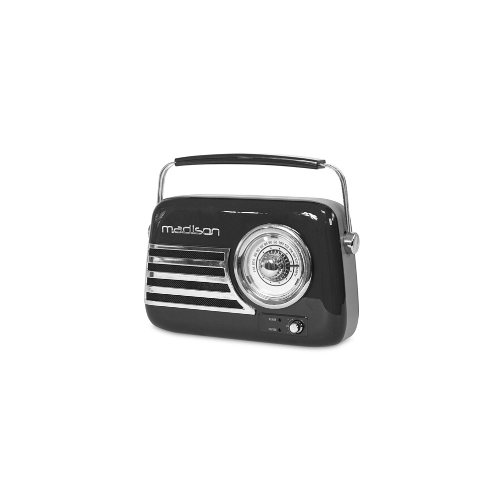 RADIO FM PORTABIL NOSTALGIA 15W CU FUNCTIE BLUETOOTH/AUX - NEGRU