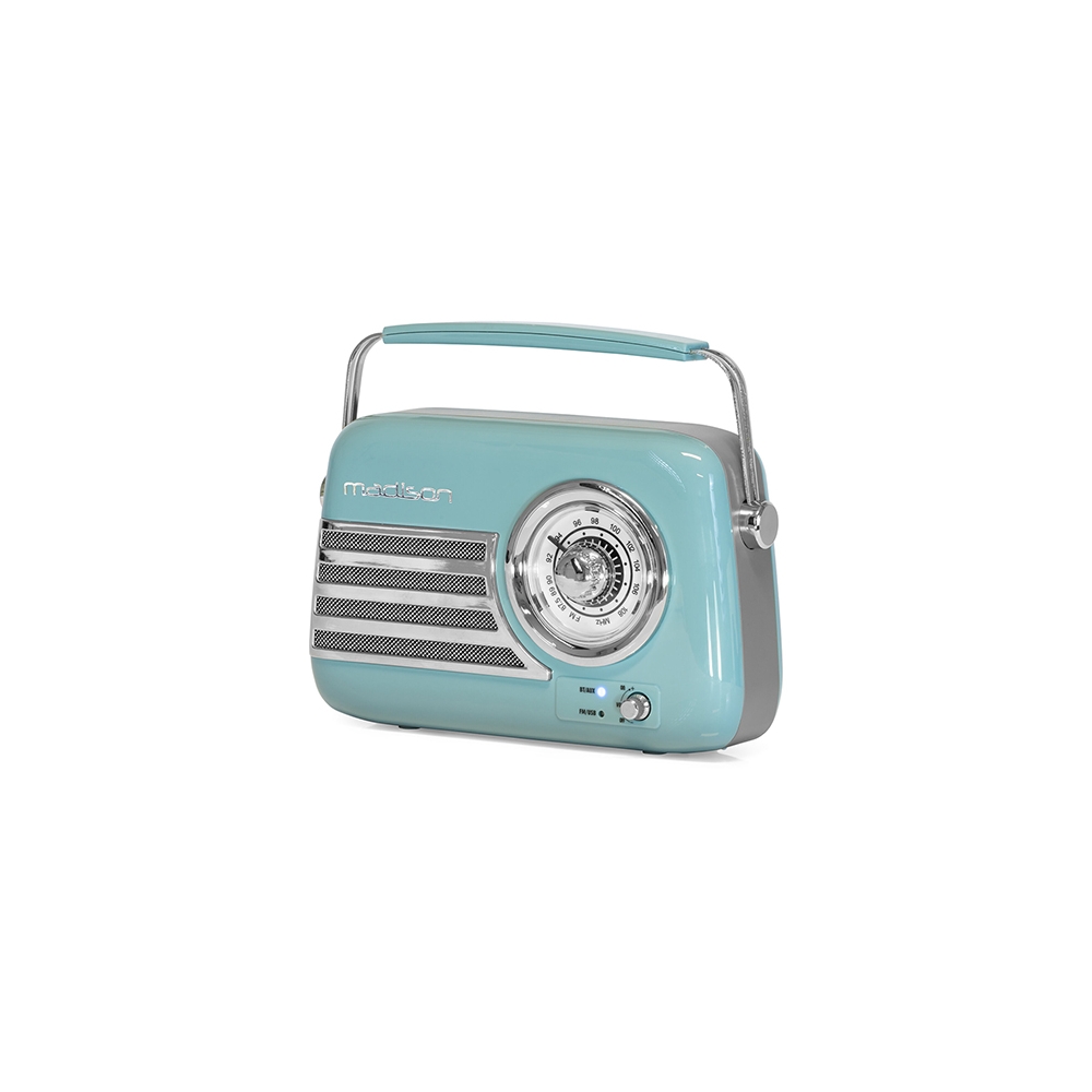 RADIO FM PORTABIL NOSTALGIA 30W CU FUNCTIE BLUETOOTH/AUX -ALBASTRU