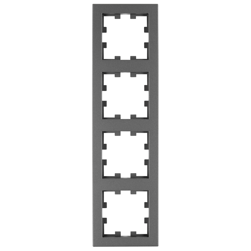 Ramă 4 aparate, Design CUBIC, antracit