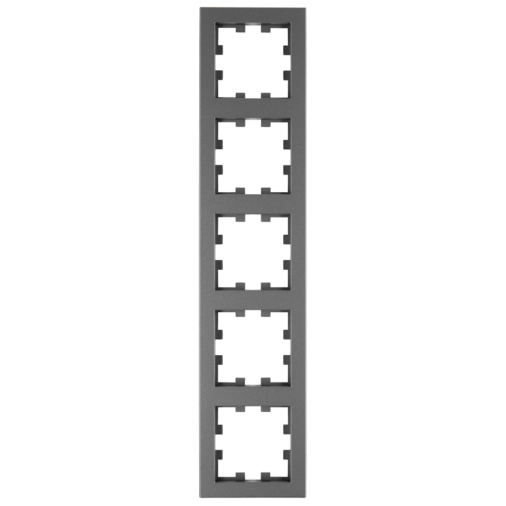 Ramă 5 aparate, Design CUBIC, antracit