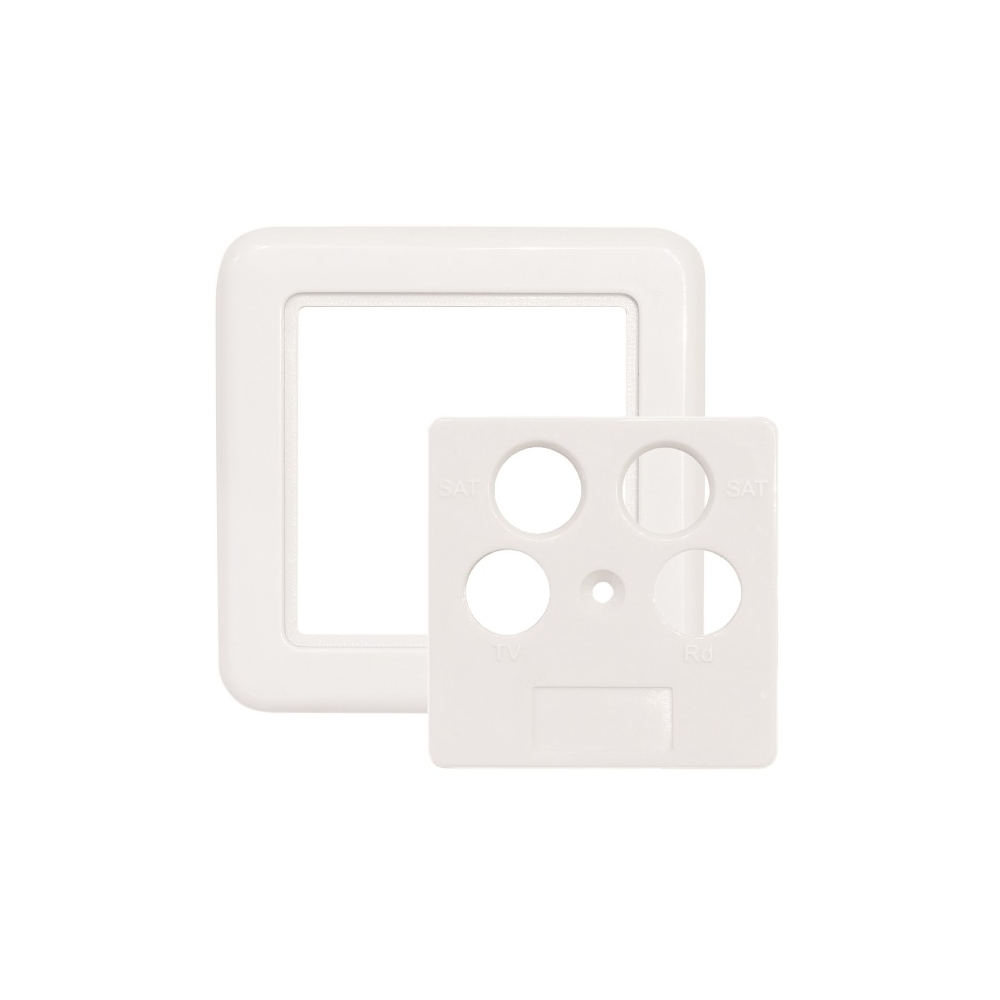 Ramă albă 4port.75x75mm pt.HSATD4A,SZU 2-14