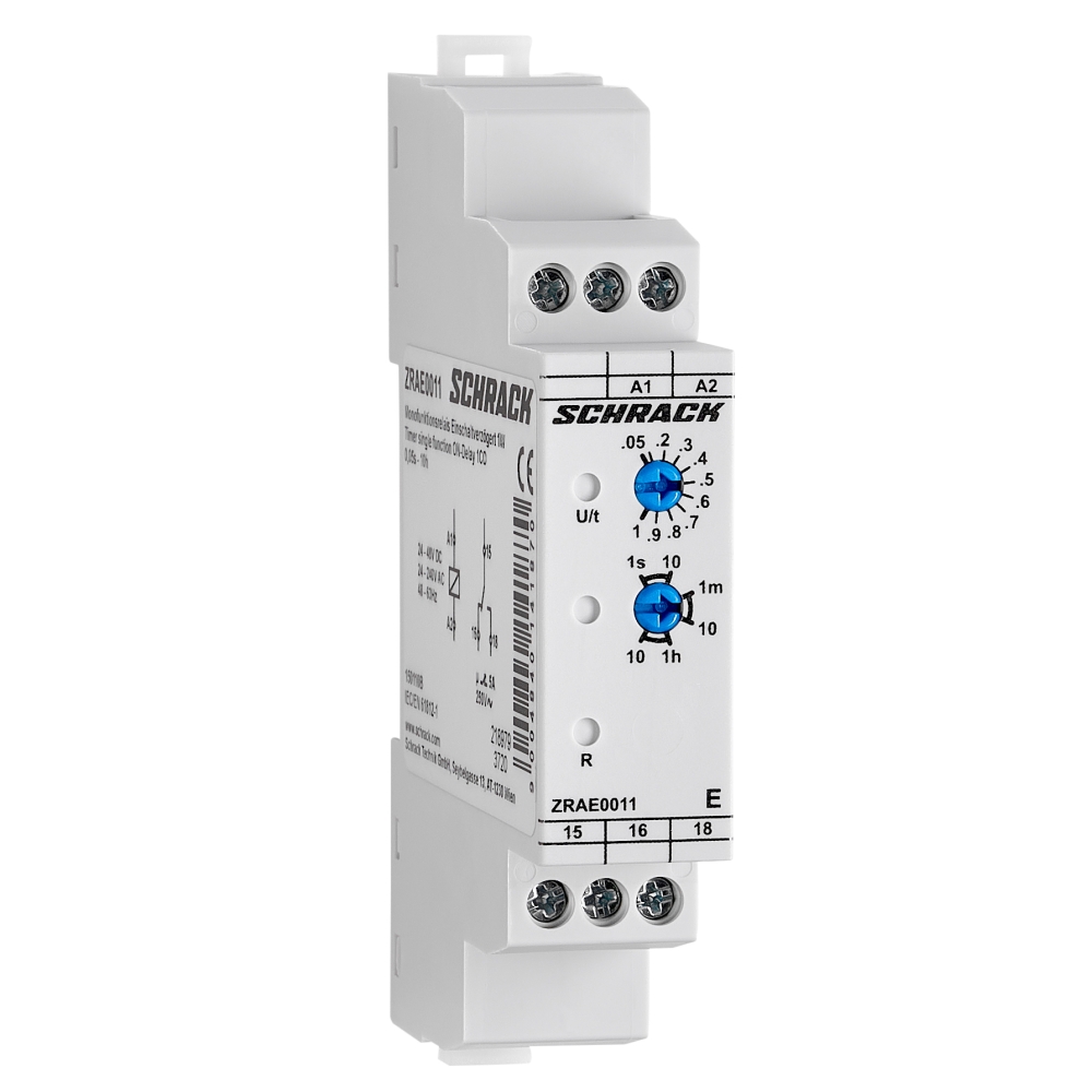 Releu temporizat la anclansare 1CC, 24VAC/DC, 230VAC,1CO,5A