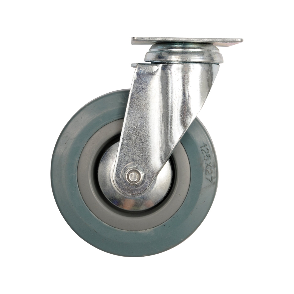 ROATĂ PIVOTANTĂ CU CAUCIUC GRI, 125MM
