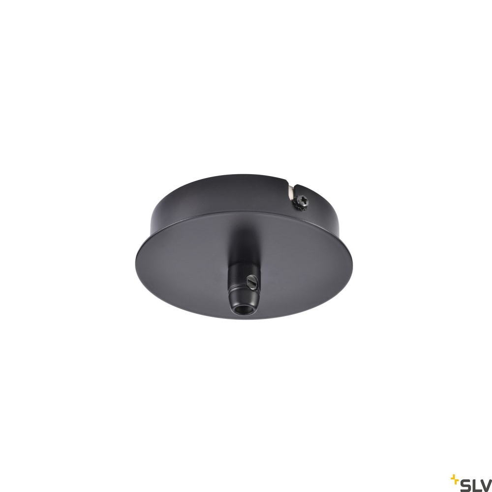 Rozeta suspensie, 1iesire,negru.rotund, incl. Disp.detens.