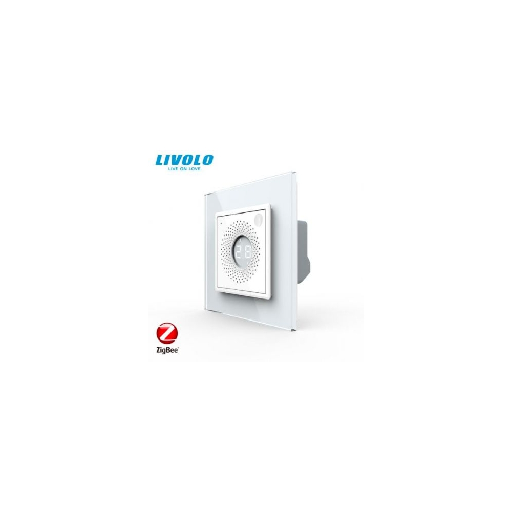 Senzor de temperatura si umiditate, control din aplicatie, ZigBee, cu rama de sticla
