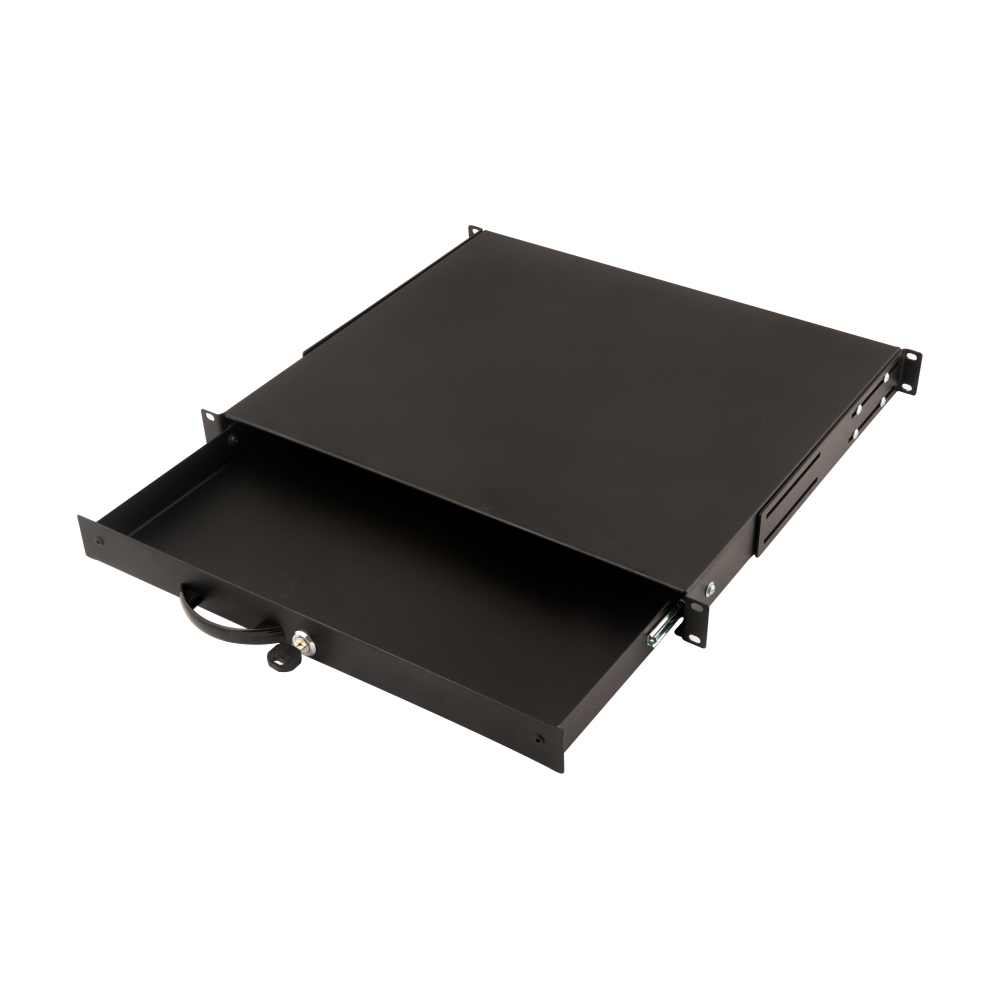 Sertar tastatură, 19", 1U, D400, negru RAL 9005