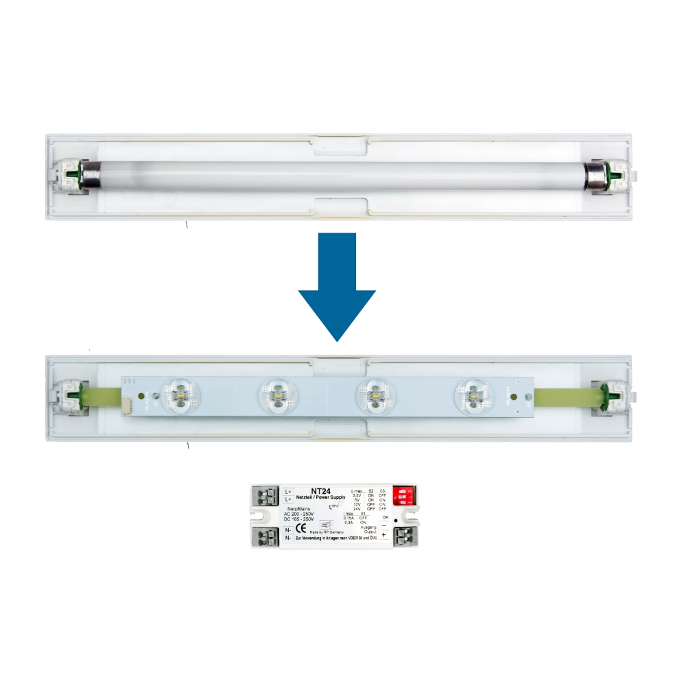 Set 4x1W ERT LED banda inloc. + NT24 + conector ptr.retrofit