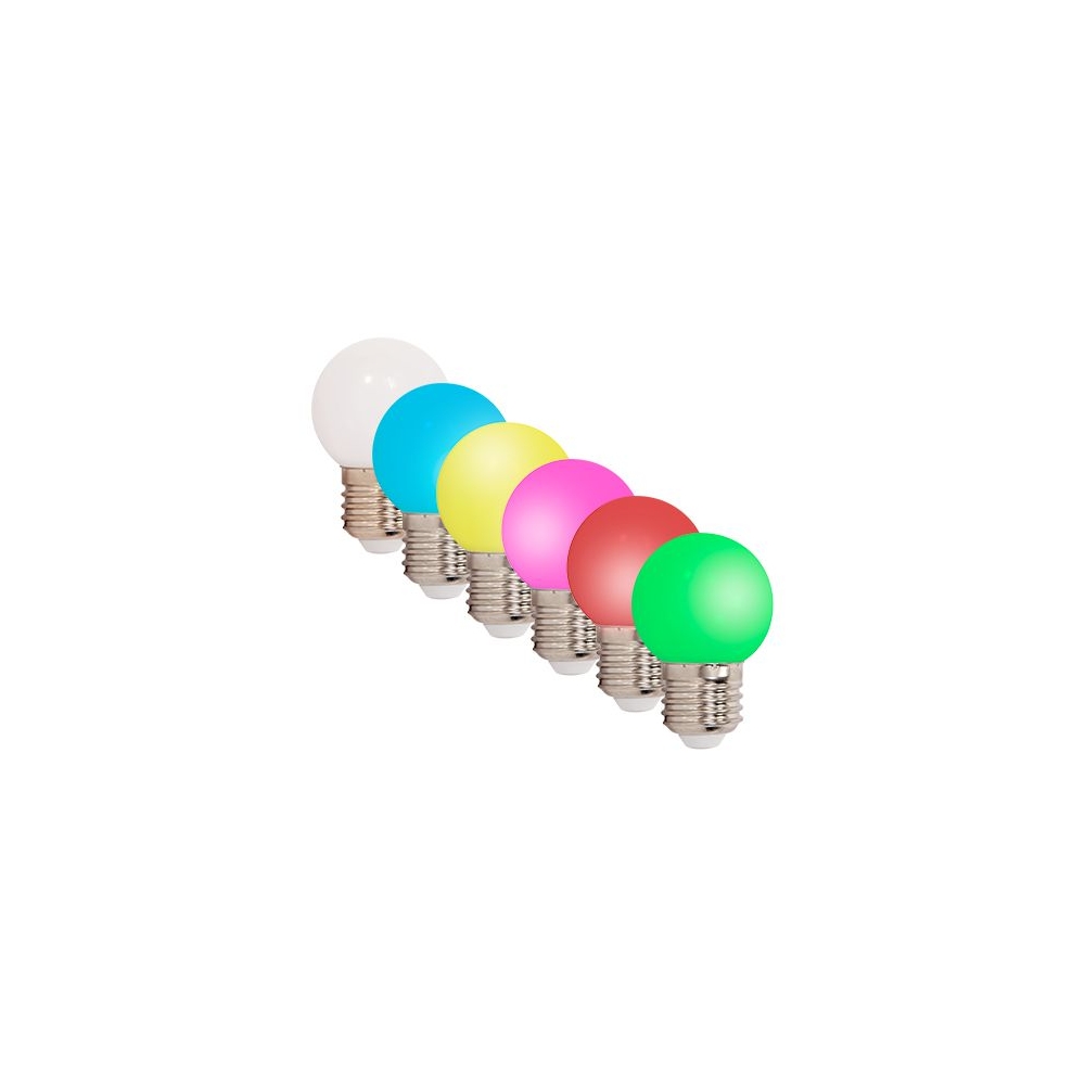 SET 6 BECURI LED E27 G45 0.5W COLORATE