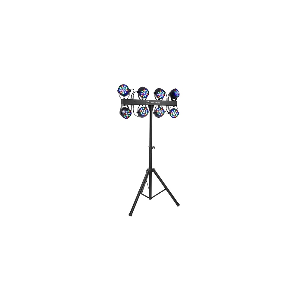 SET 8 PAR-URI 12X1W RGBW + TREPIED SI HUSE TRANSPORT