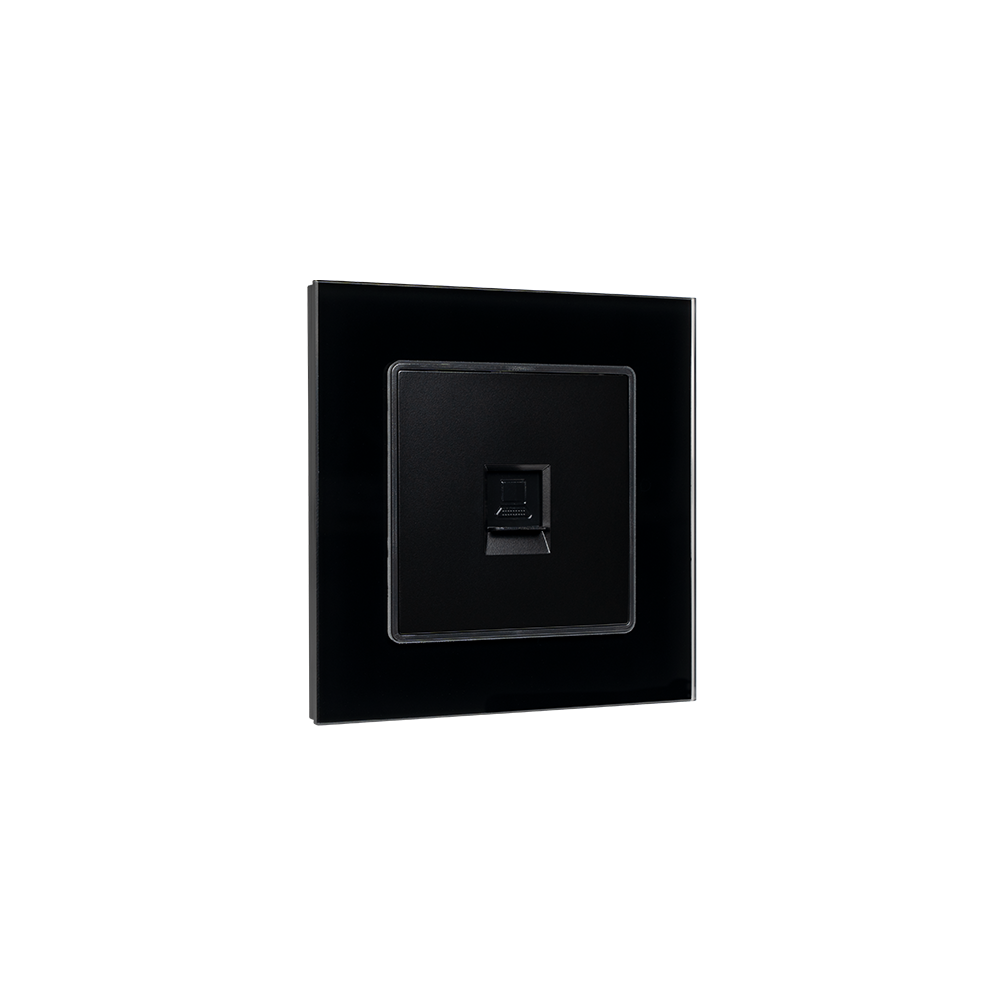 SINGLE LAN SOCKET GLASS FRAME BLACK