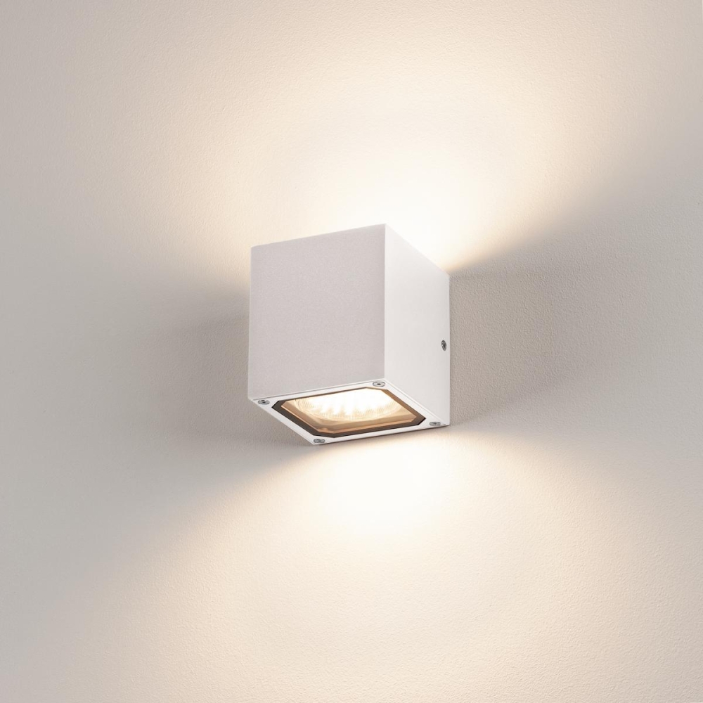 SITRA CUBE lampă de perete, cubic, alb, GX53, max. 9W