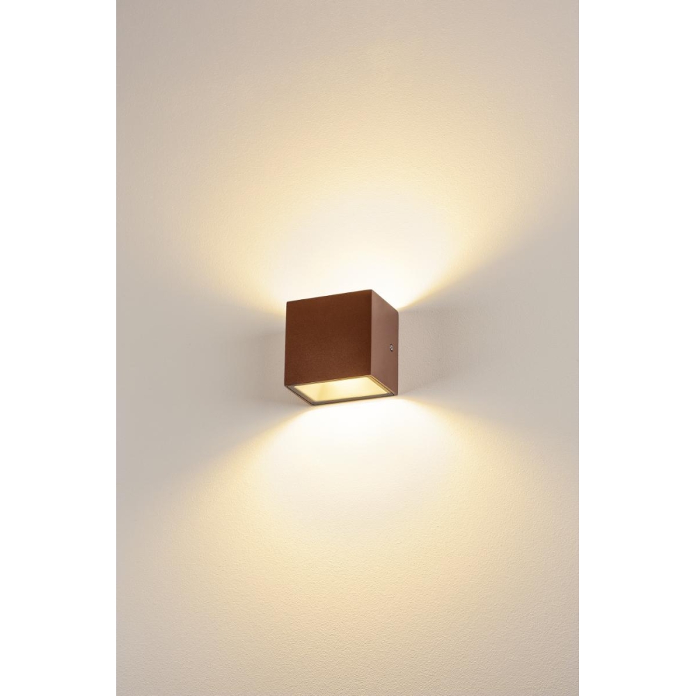SITRA CUBE WL, rust coloured, IP44, 3000K, 10W