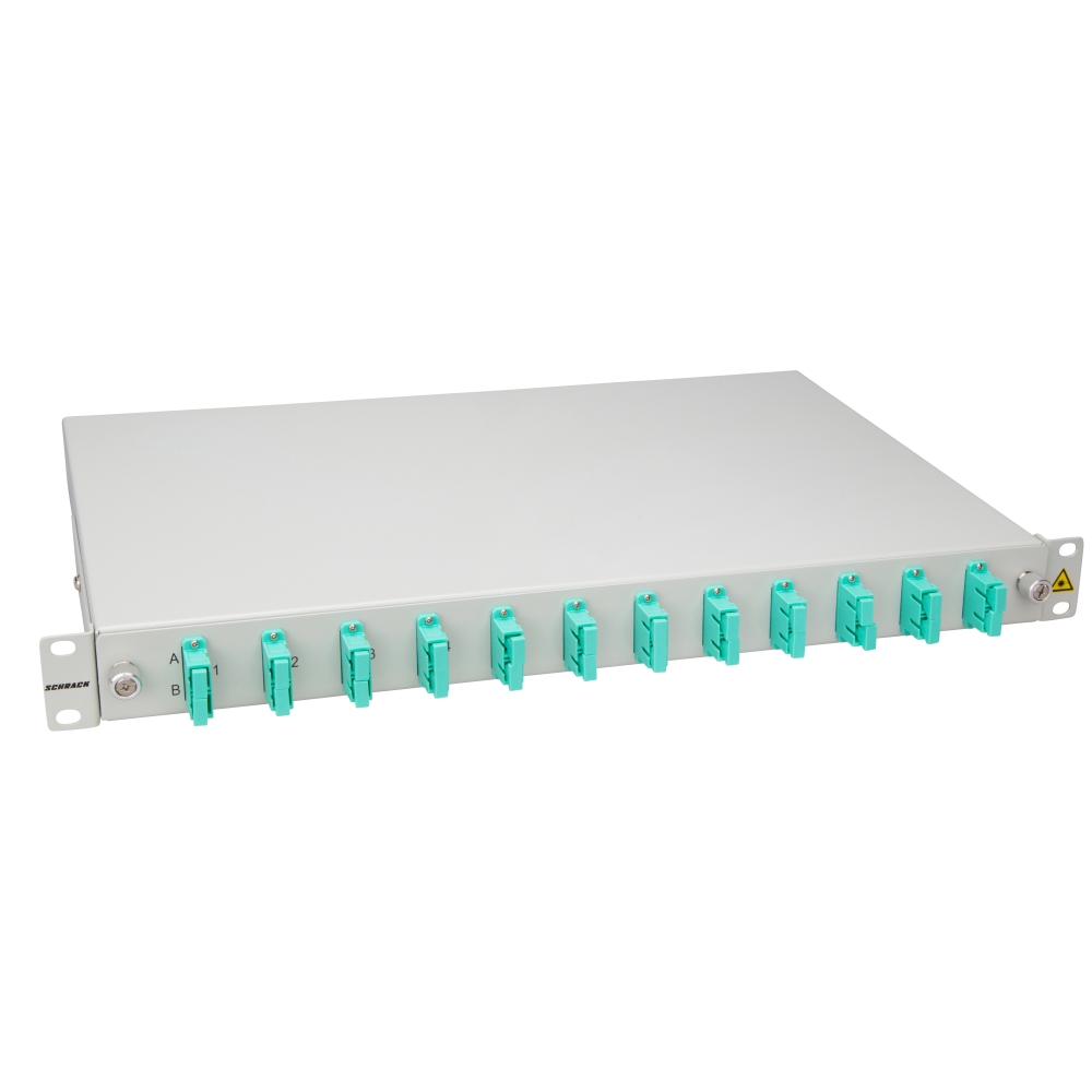 Splicebox, 16 fibre,SC,50/125&micro;m OM3, culisant,19",1UV , ECO