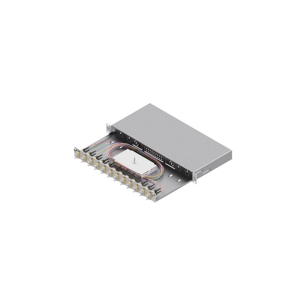 Splicebox, 24 fibre,SC,50/125&micro;m OM2, culisant,19",1UV