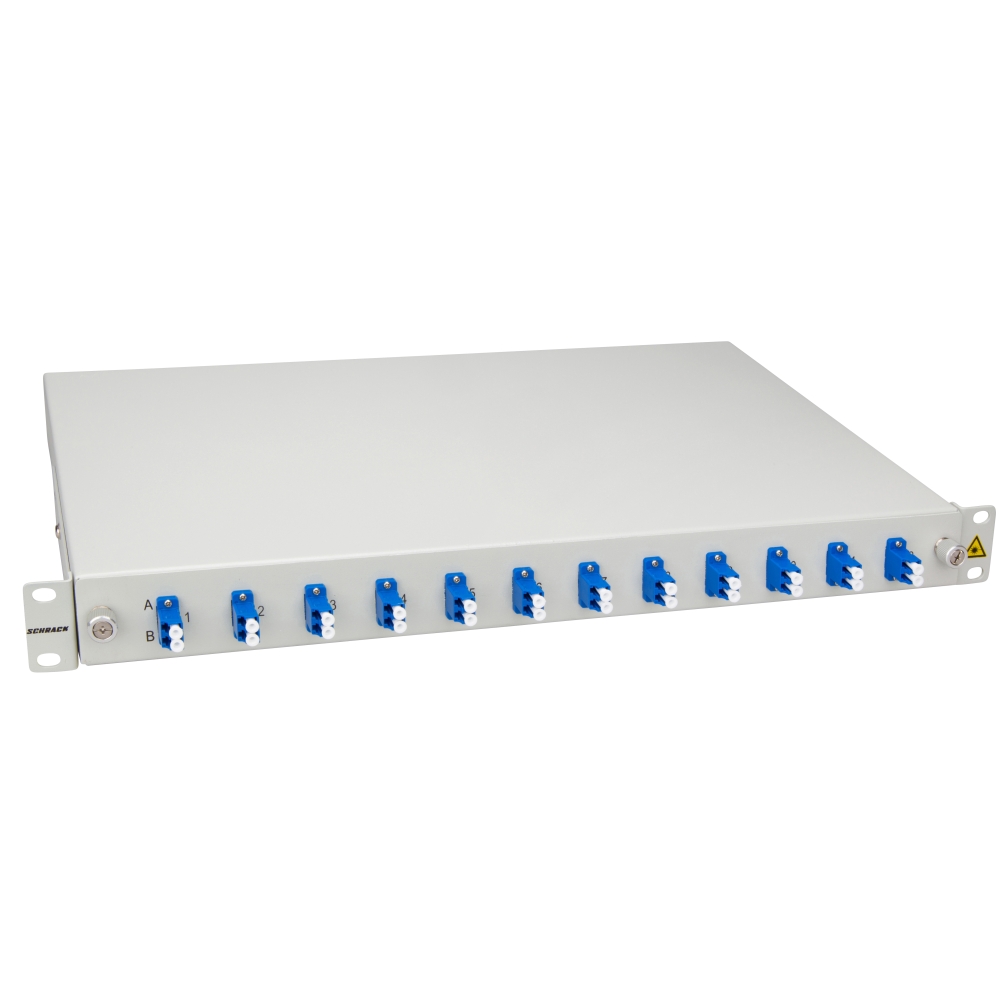 Splicebox, 4 fibre,LC,9/125&micro;m OS2, culisant,19",1UV , ECO