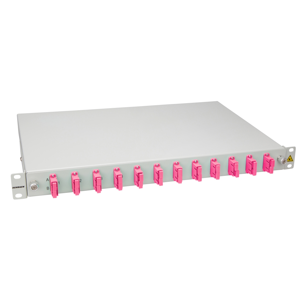 Splicebox, 4 fibre,SC,50/125&micro;m OM4, culisant,19",1UV , ECO