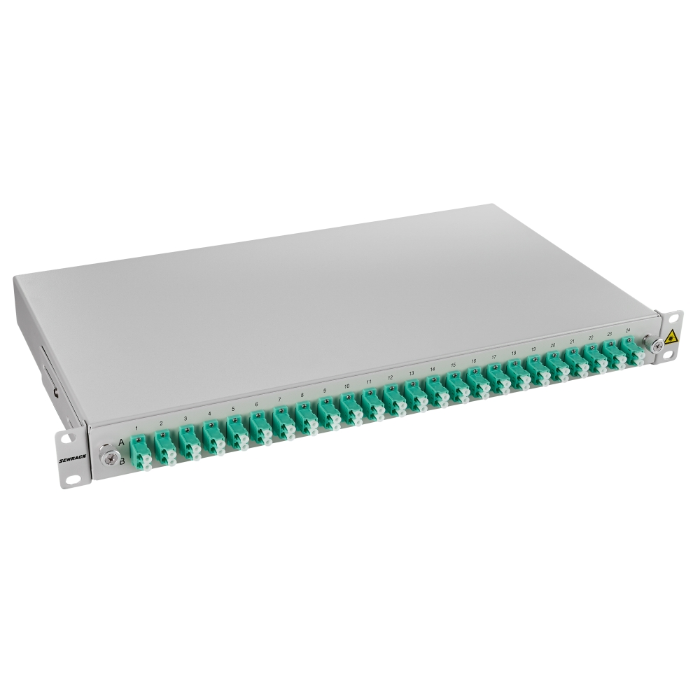 Splicebox FO, 48 Fibre, LC, 50/125&micro;m OM3, 19", 1U, Class C