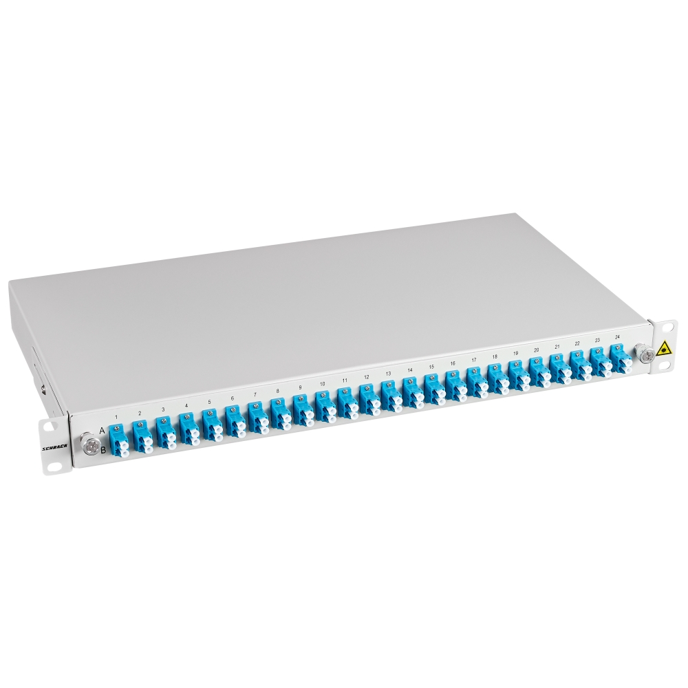 Splicebox FO, 48 Fibre, LC, 9/125&micro;m OS2, 19", 1U, Class C