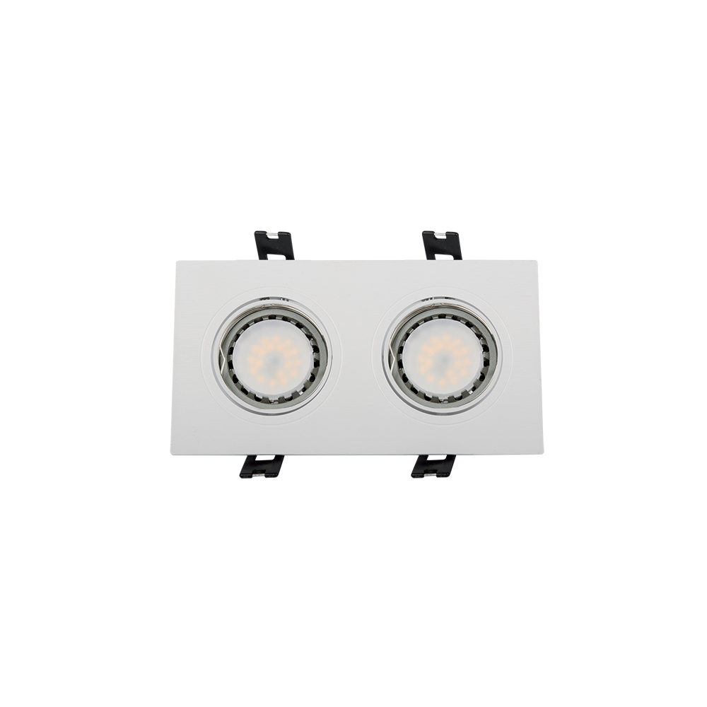 SPOT DREPTUNGHIULAR PLASTIC CU LED PAR 16 2X5.5W 2700-3000K S ALB