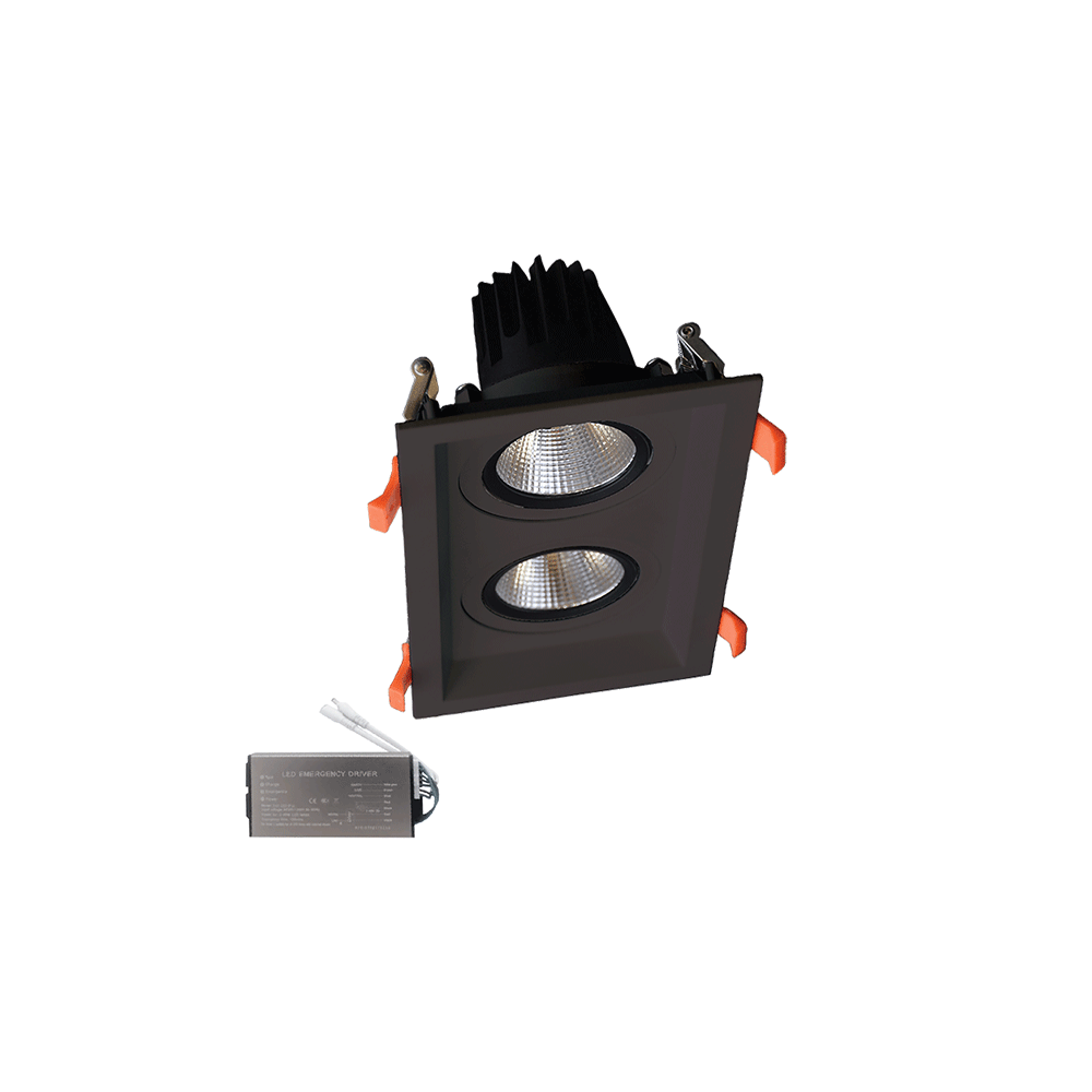 SPOT LED DUBLU 2X30W 230V 4000K BL+KIT EMERGENTA