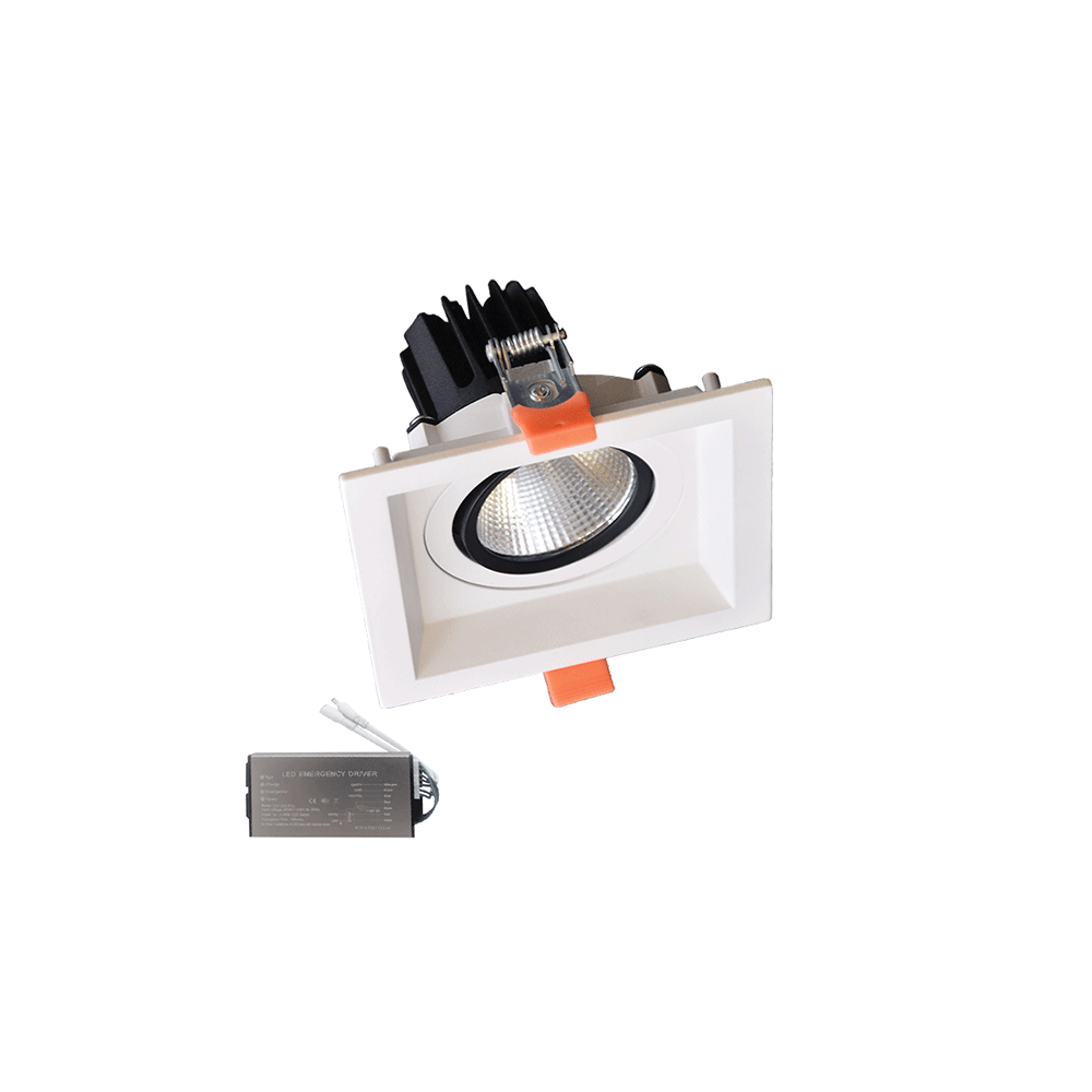 SPOT LED PATRAT 30W 230V 4000K WH+KIT EMERGENTA