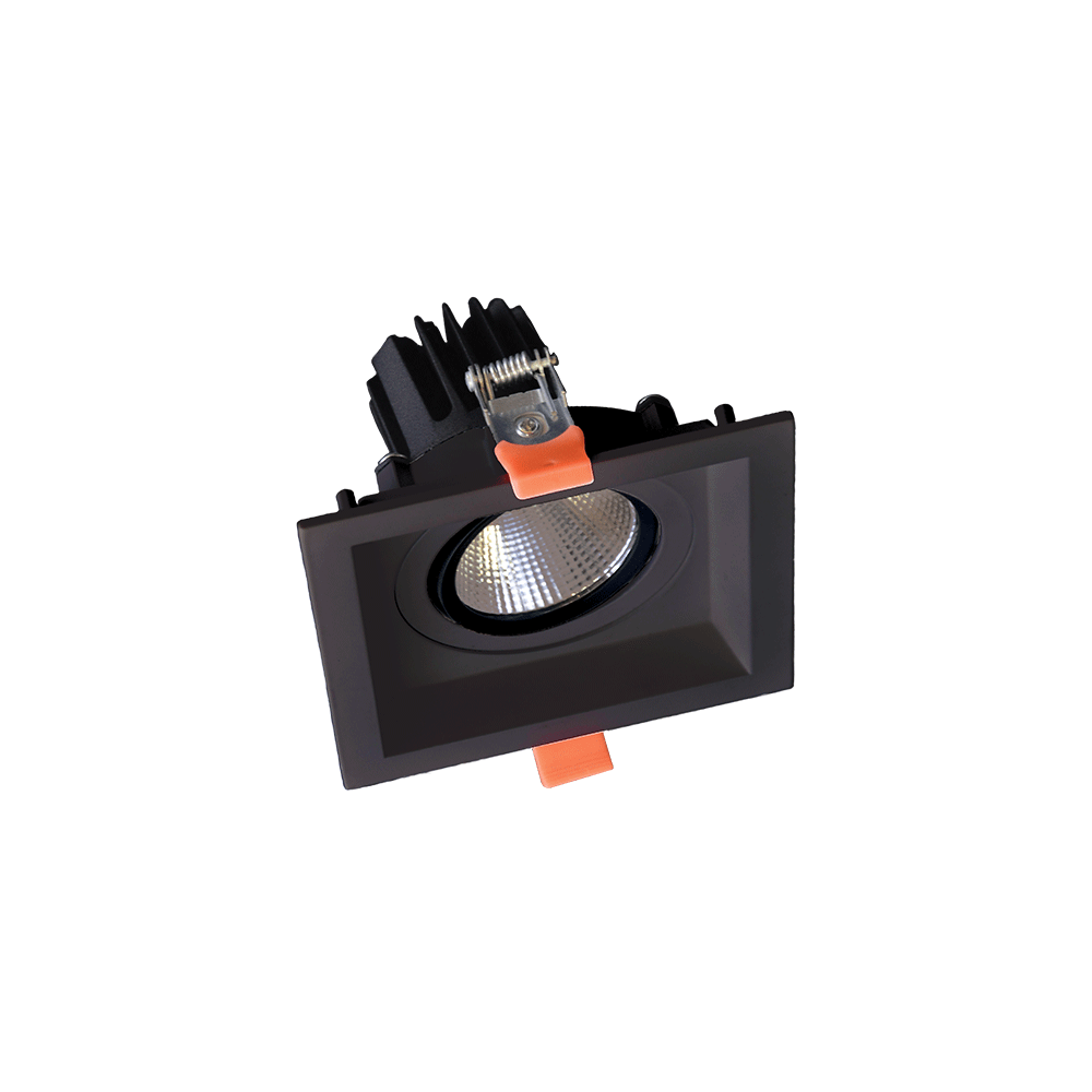 SPOT LED PATRAT REGLABIL 15W 230V 3000K NEGRU