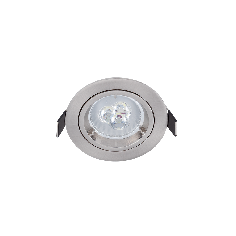 SPOT LED ROTUND METAL 6W GU10 6400K SATIN NICHEL