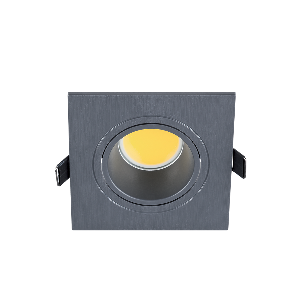 SPOT PATRAT PLASTIC CU LED COB 7W 2700-3000K GRI INCHIS