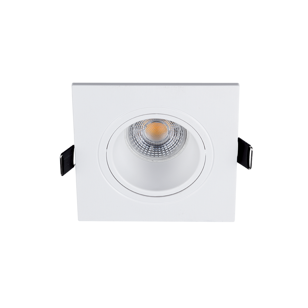 SPOT PATRAT PLASTIC CU LED PAR 16 COB 7W 2700-3000K ALB