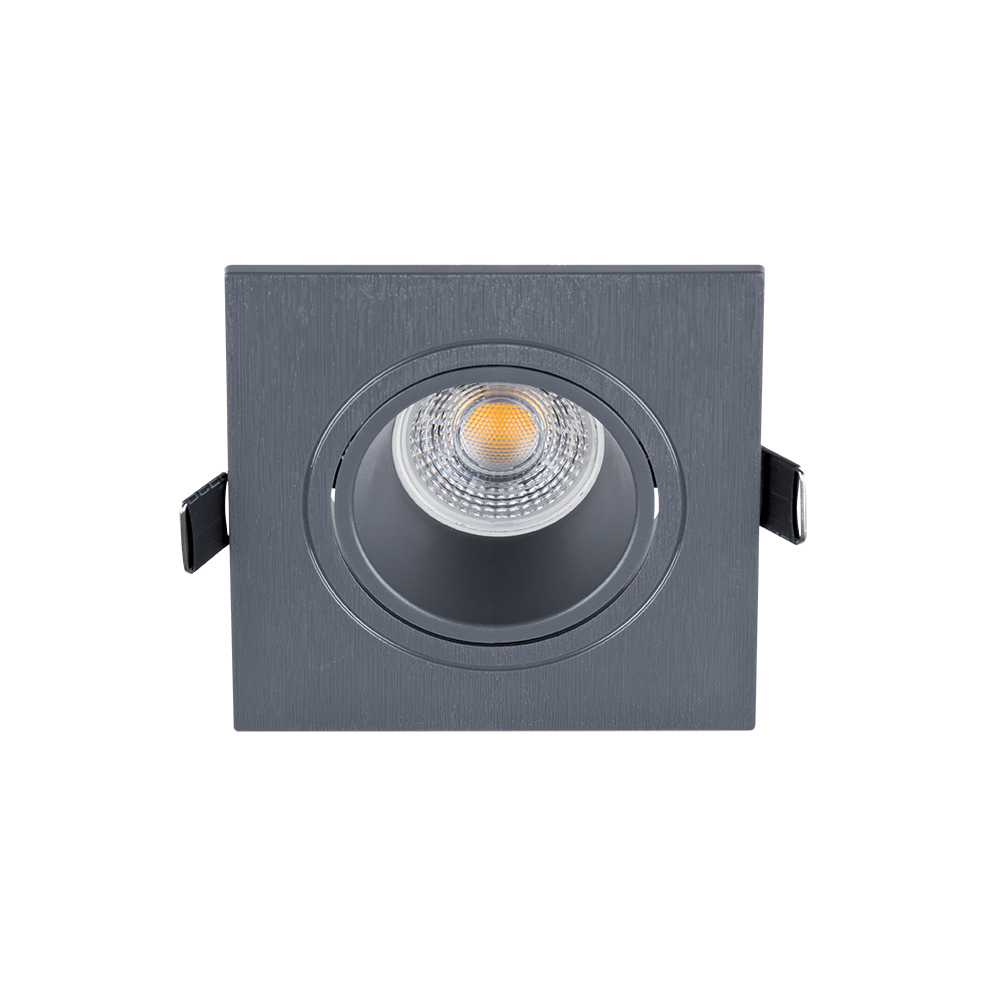 SPOT PATRAT PLASTIC CU LED PAR 16 COB 7W 4000-4300K GRI INCHIS
