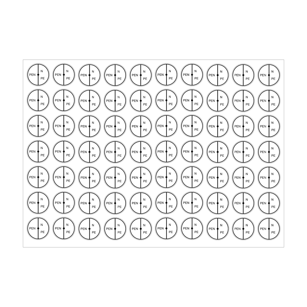 Sticker disconnection point PE/N according to E 8001