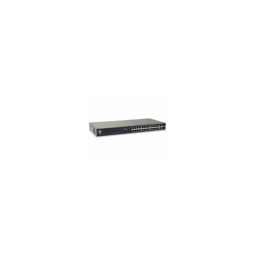 Switch 24xRJ45 1000 (PoE+) + 2xSFP/RJ45 1000 Combo, 19" 185W