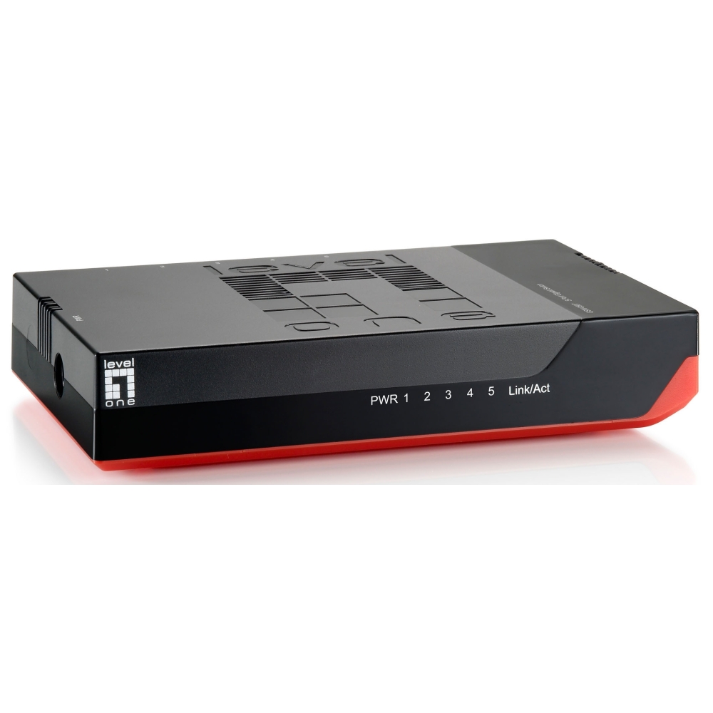 Switch 5xRJ45 10/100/1000,silențios,f.vent.,alim.extern