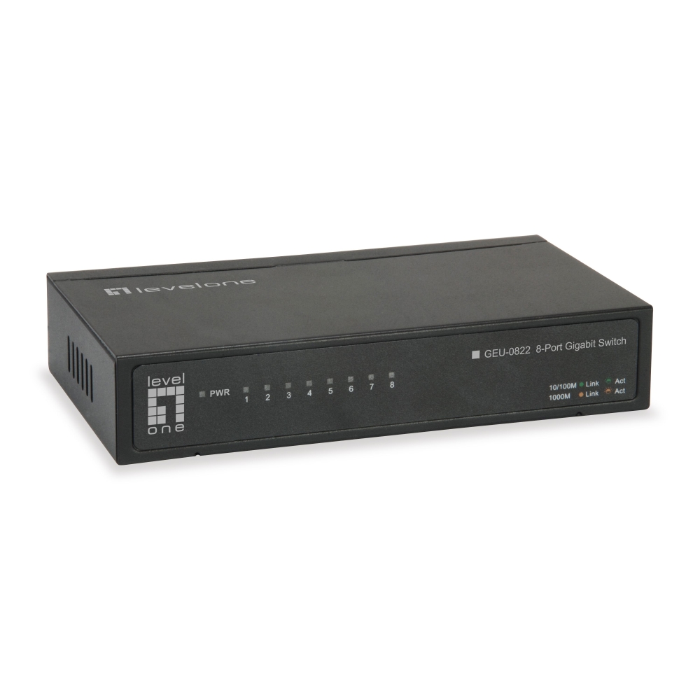 Switch 8xRJ45 10/100/1000 Silent, sursă alim. externă, Desk