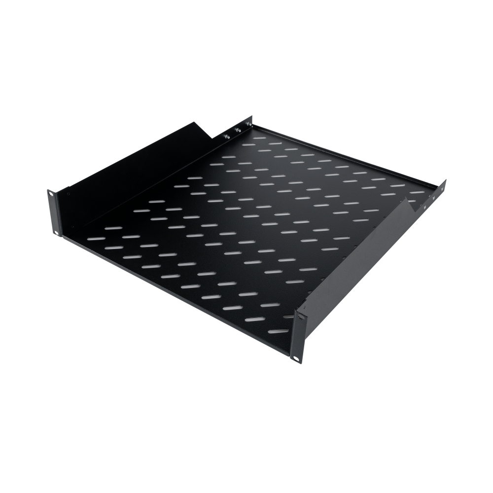Tavă fixă 19", 2U, 50kg, D550, negru RAL 9005
