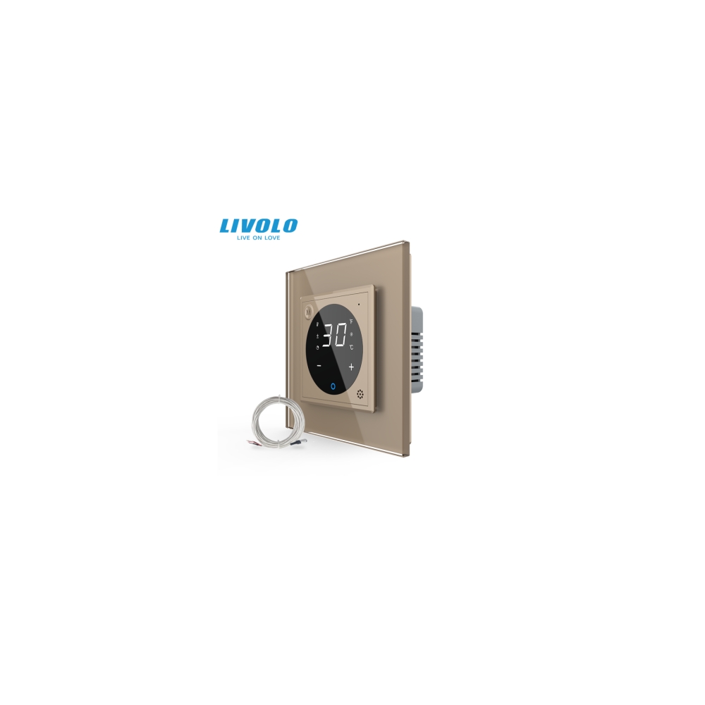 Termostat cu fir pentru incalzire in pardoseala, afisaj electronic, cu touch-screen