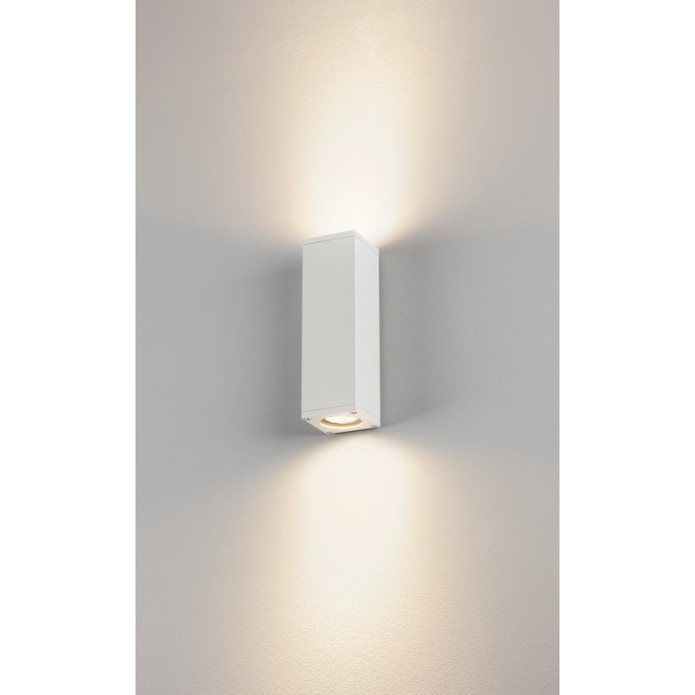 THEO UP-DOWN OUT lampă de perete, pătrată, alb, max. 2x35W