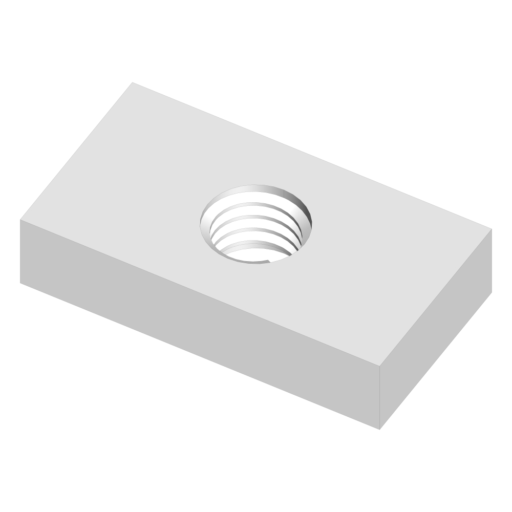 Threaded plate M5 galvanized steel