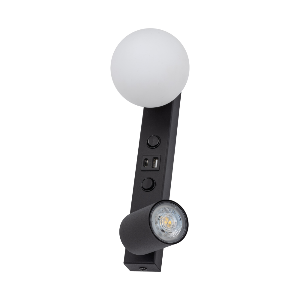 TK LIGHTING WALL LAMP+USB VOX 10152 GU10+G9 WH/BL