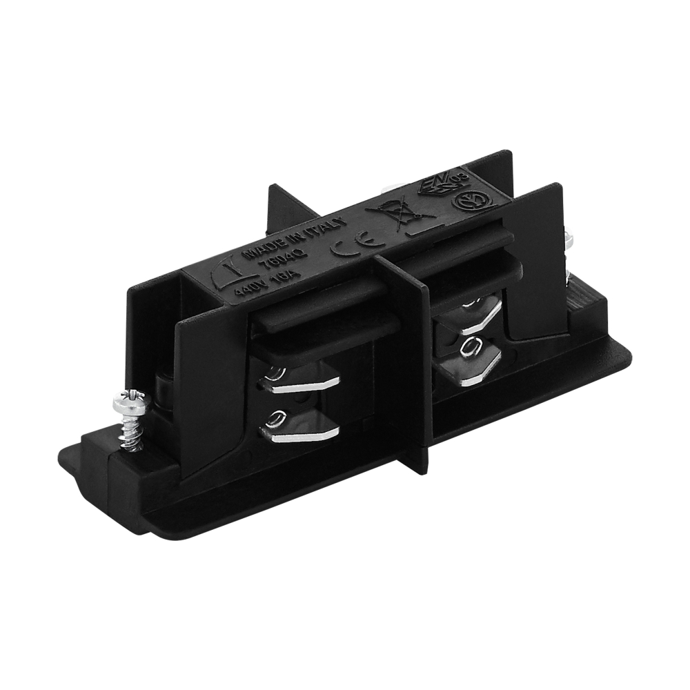 TRACK ON mechanical connector straight with stop negru