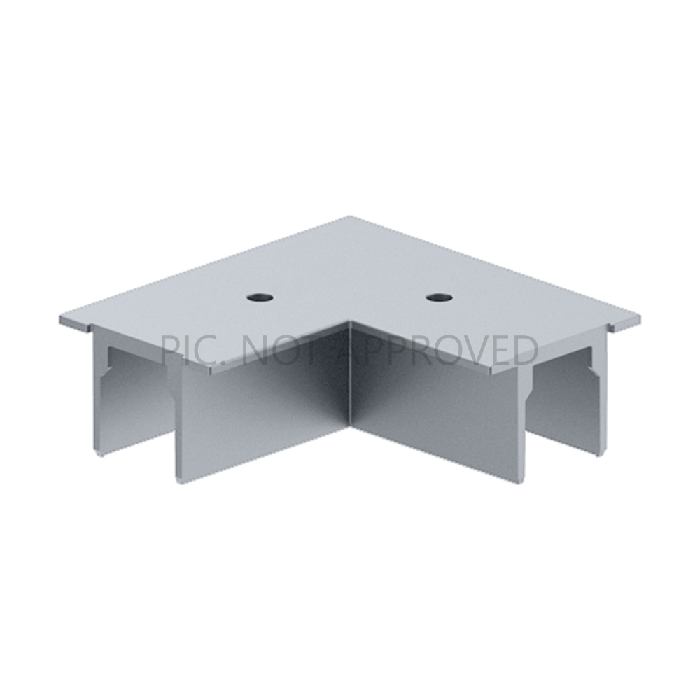 TRACK ON RECESSED COVER 3-PHASE CONNECTOR 90&deg; DALI argintiu