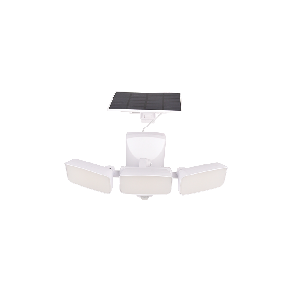 TRIPLE SOLAR FLOODLIGHT 15W IP54 WITH SENSOR, BLAC