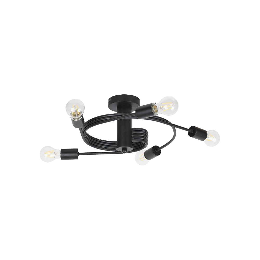 TWIST CANDELABRU 5XE27 NEGRU