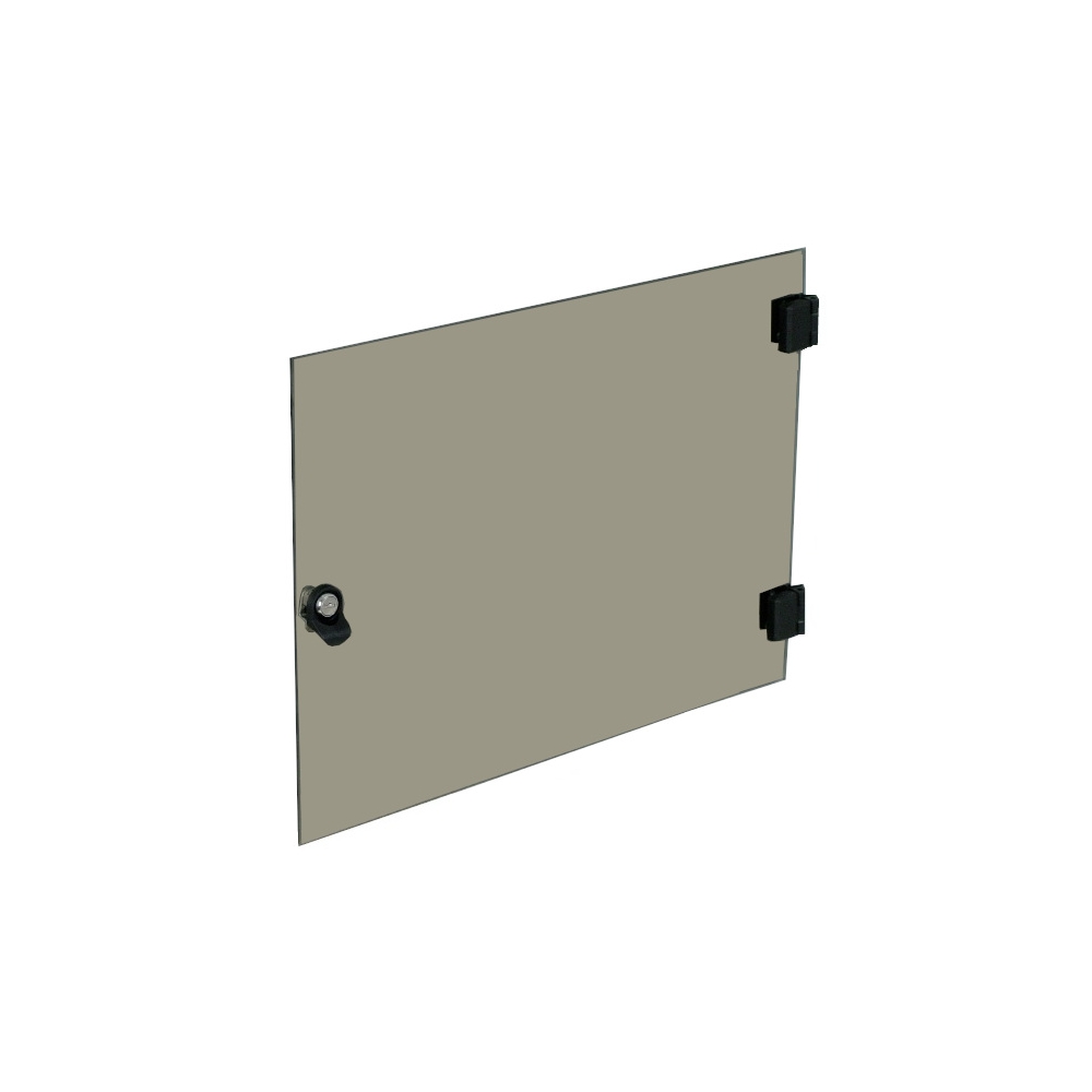 Uşă integral din sticlă pentru dulap DW 6U, 600mm, RAL7035