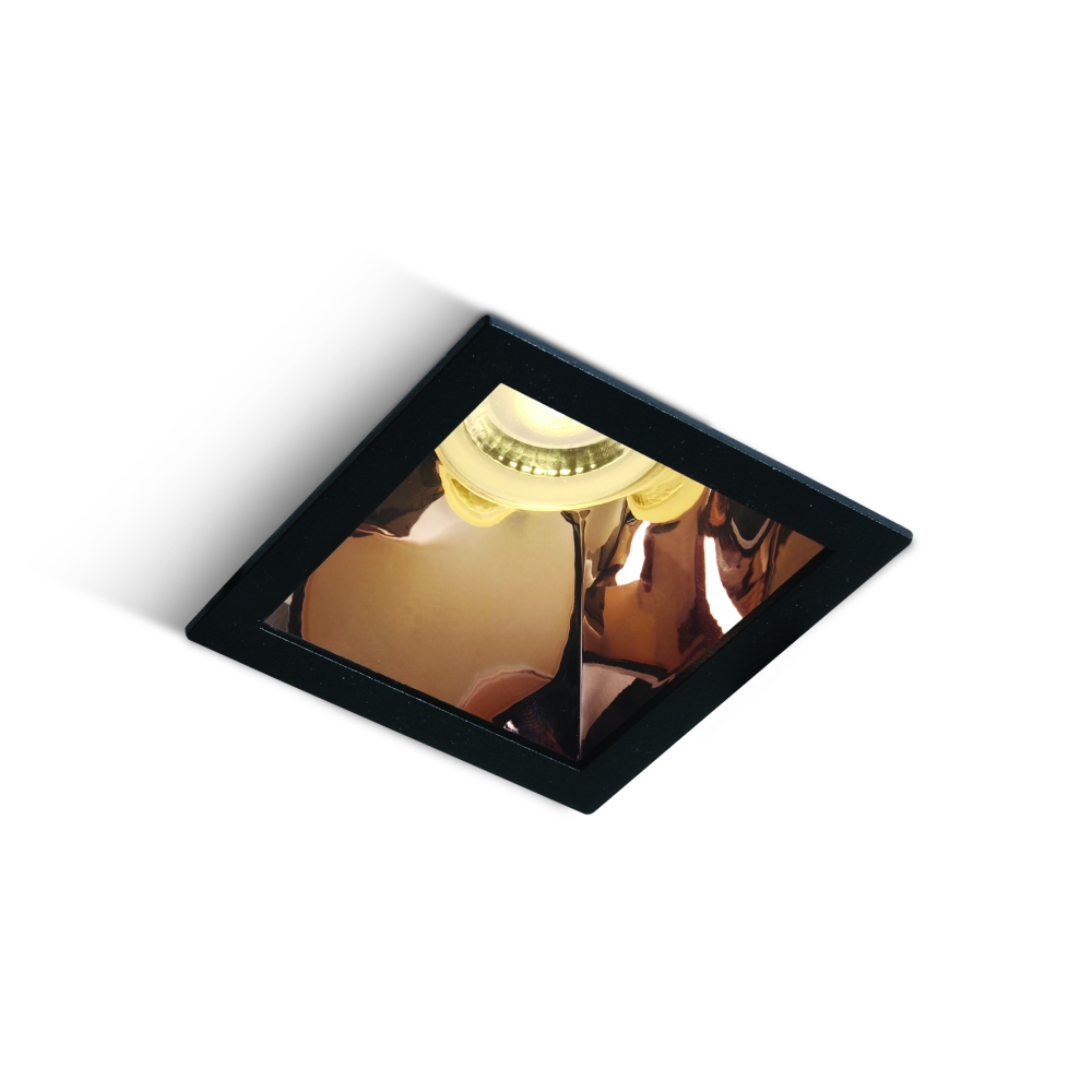 Ula 10W MR16 GU10 IP20 negru cu copper reflector